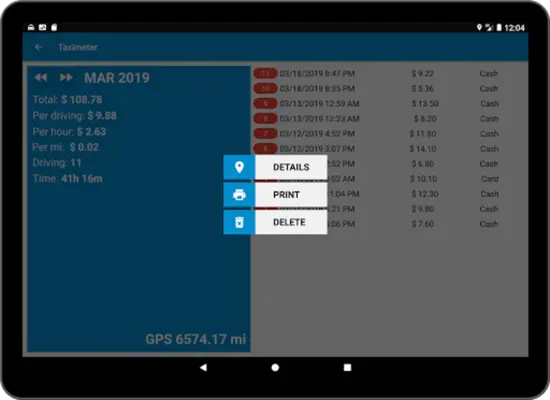 Taximeter android App screenshot 2