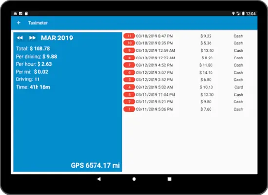 Taximeter android App screenshot 5